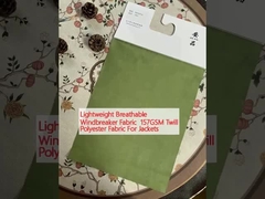 Легкая ветрозащитная ткань 157GSM Twill Polyester Ткань для куртки